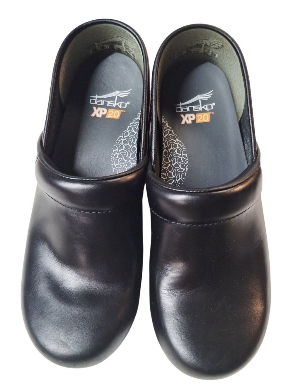 Dansko XP 2.0 Black Leather Clogs Size EU 37 Comfort Slip-Resistant Shoes